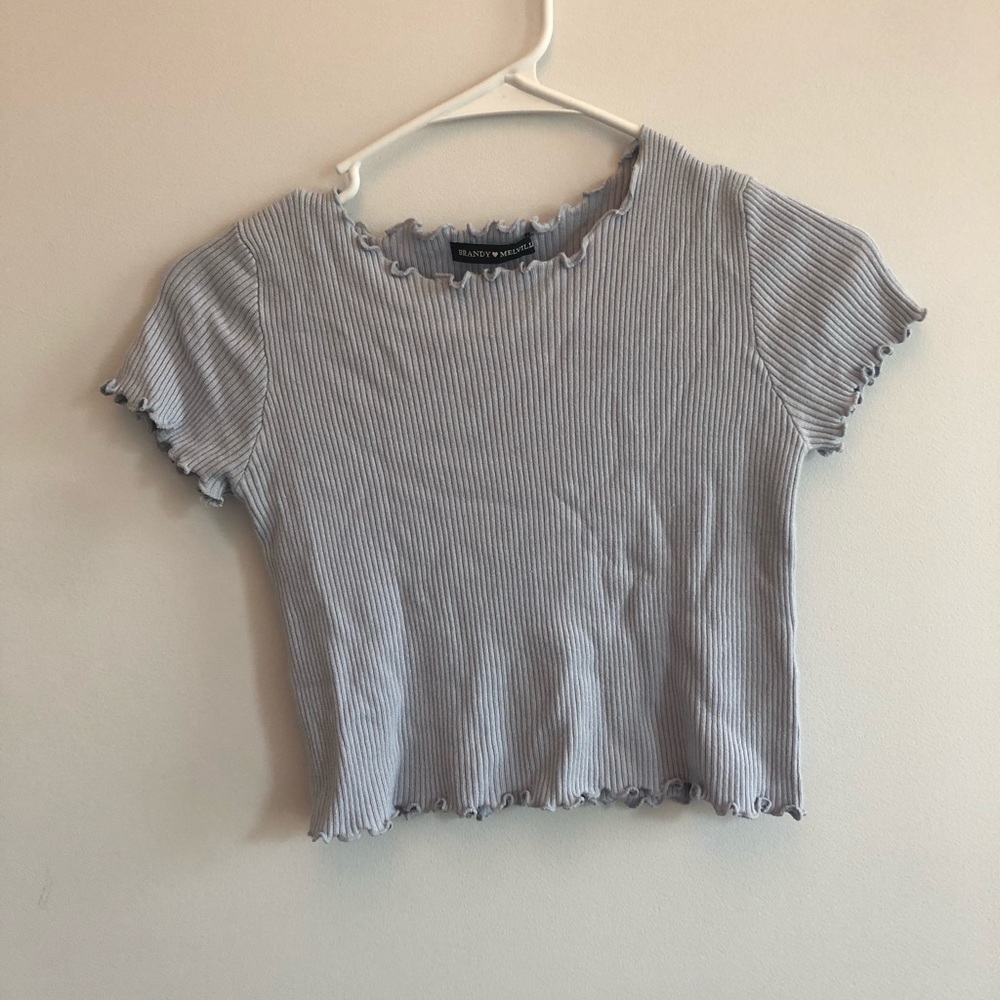 brandy melville light blue crop top